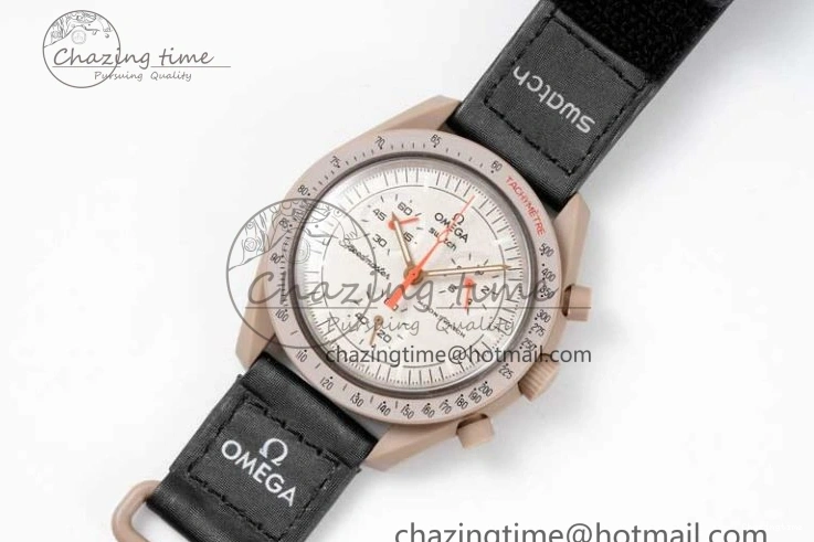 0308 Speedmaster Misson To Jupiter 1:1 Best Edition Brown Dial On Nylon Strap Quartz Breathable 7857